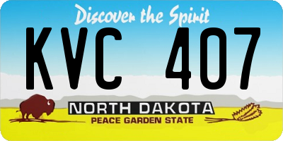 ND license plate KVC407