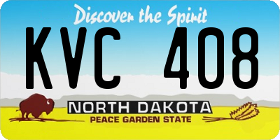 ND license plate KVC408