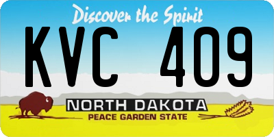 ND license plate KVC409