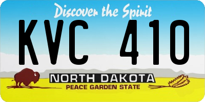ND license plate KVC410