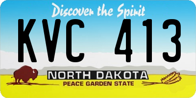 ND license plate KVC413