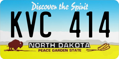 ND license plate KVC414