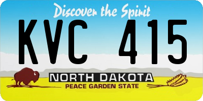 ND license plate KVC415