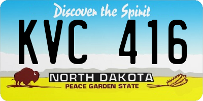 ND license plate KVC416