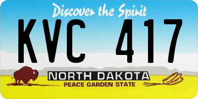 ND license plate KVC417