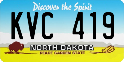 ND license plate KVC419