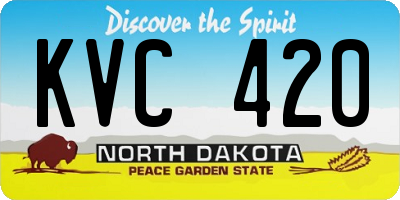 ND license plate KVC420
