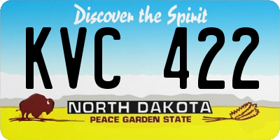 ND license plate KVC422