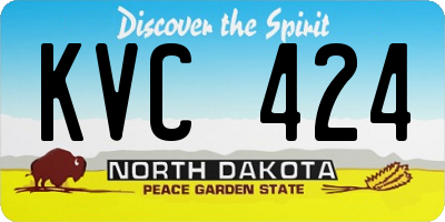 ND license plate KVC424