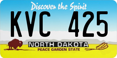 ND license plate KVC425