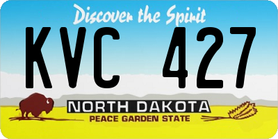 ND license plate KVC427