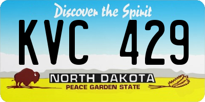 ND license plate KVC429