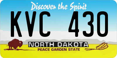 ND license plate KVC430