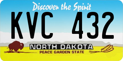 ND license plate KVC432