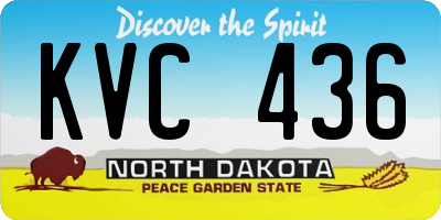 ND license plate KVC436