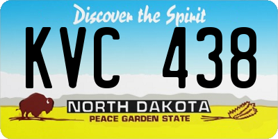 ND license plate KVC438