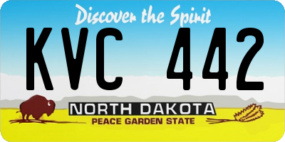 ND license plate KVC442