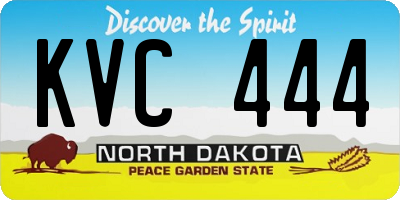 ND license plate KVC444
