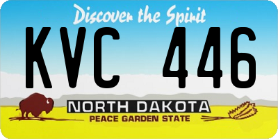 ND license plate KVC446