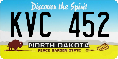 ND license plate KVC452