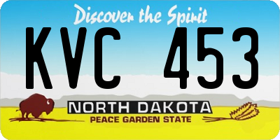 ND license plate KVC453