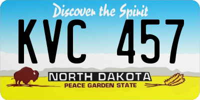 ND license plate KVC457