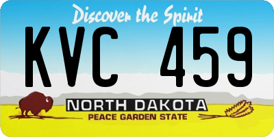 ND license plate KVC459