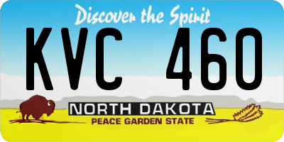 ND license plate KVC460