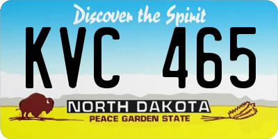 ND license plate KVC465