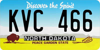 ND license plate KVC466