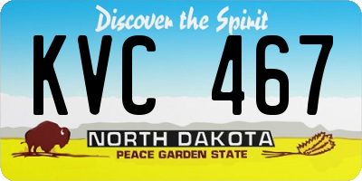 ND license plate KVC467