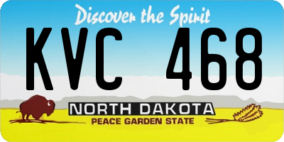 ND license plate KVC468