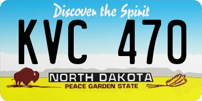 ND license plate KVC470