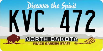 ND license plate KVC472