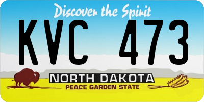 ND license plate KVC473