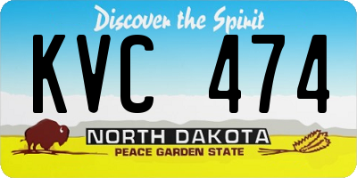 ND license plate KVC474