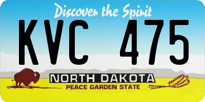 ND license plate KVC475