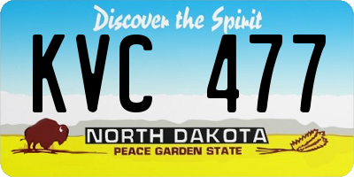 ND license plate KVC477