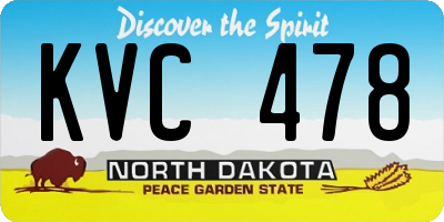ND license plate KVC478