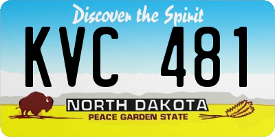 ND license plate KVC481