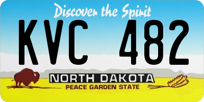 ND license plate KVC482
