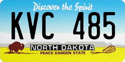 ND license plate KVC485