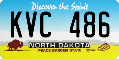 ND license plate KVC486