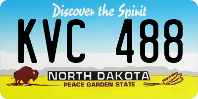ND license plate KVC488