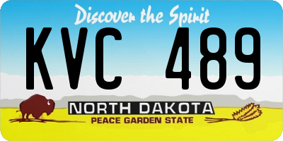 ND license plate KVC489