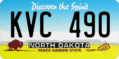 ND license plate KVC490