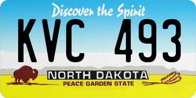 ND license plate KVC493