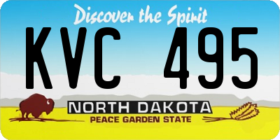 ND license plate KVC495