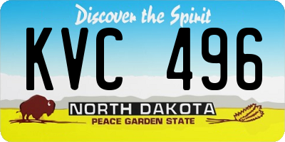 ND license plate KVC496