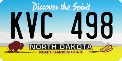 ND license plate KVC498